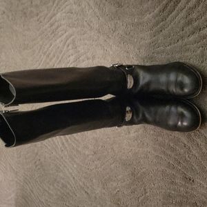 Michael Kors Black Leather Riding Boots